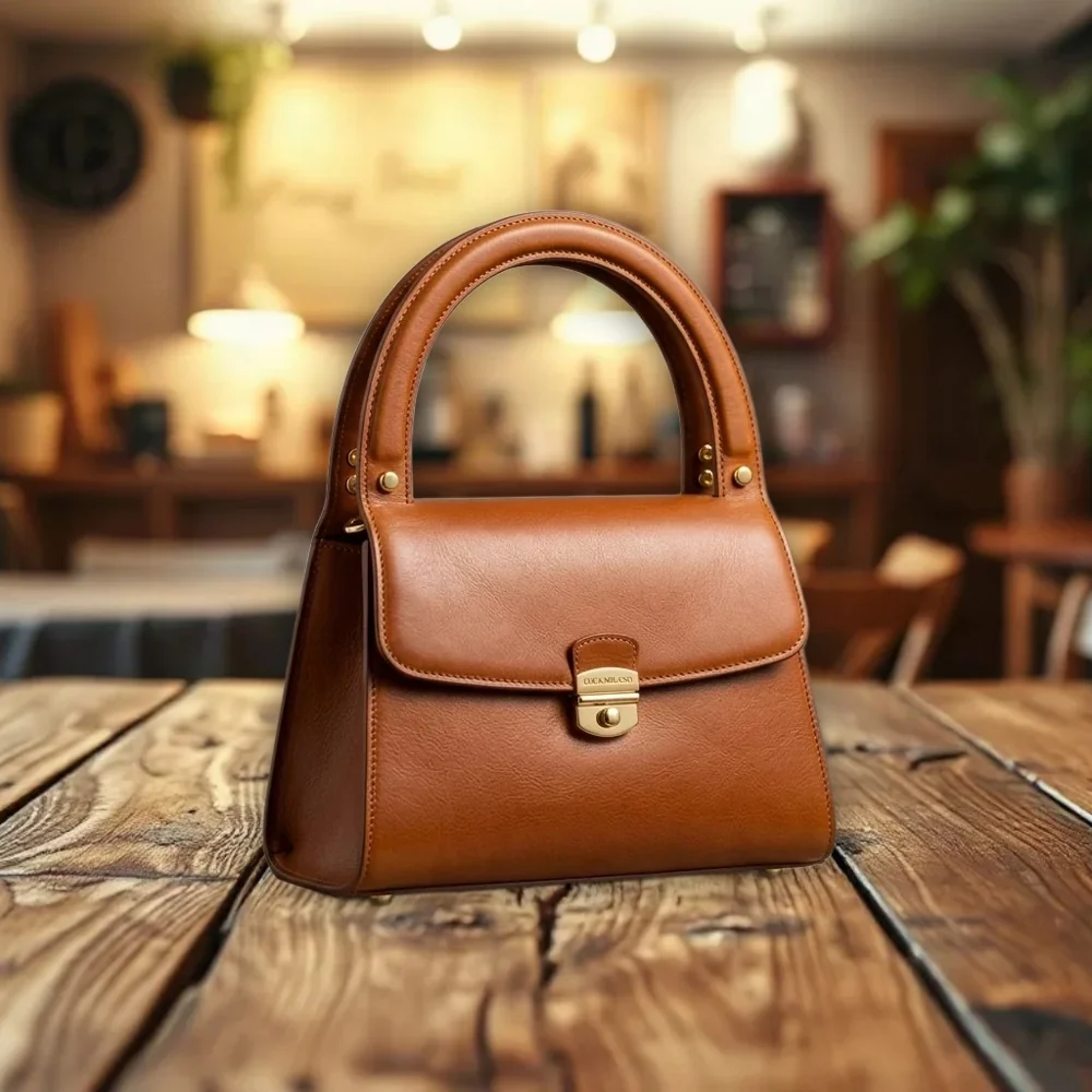 Bolsa de couro marrom — Depois